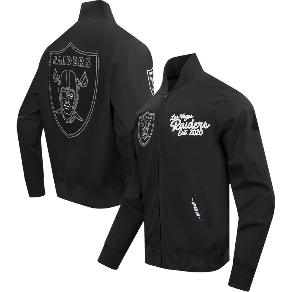 imagePro Standard Mens Black Las Vegas Raiders Paint The City Twill FullZip Jacket