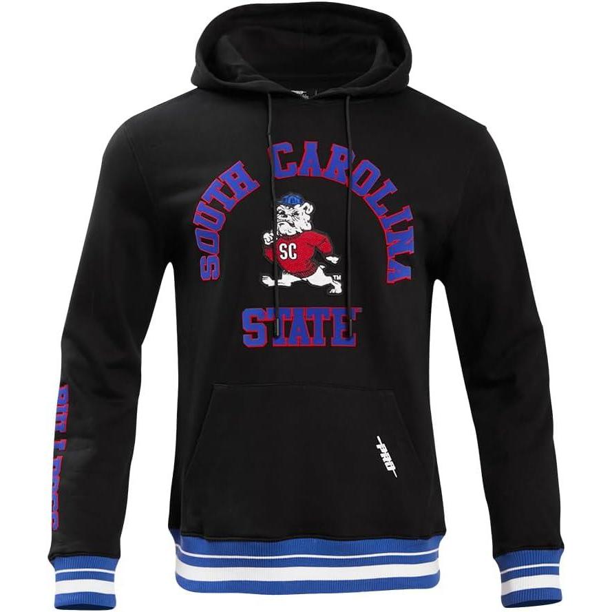 imagePro Standard Mens College Classic Chenille Pull Over HoodieBlackDodger Blue