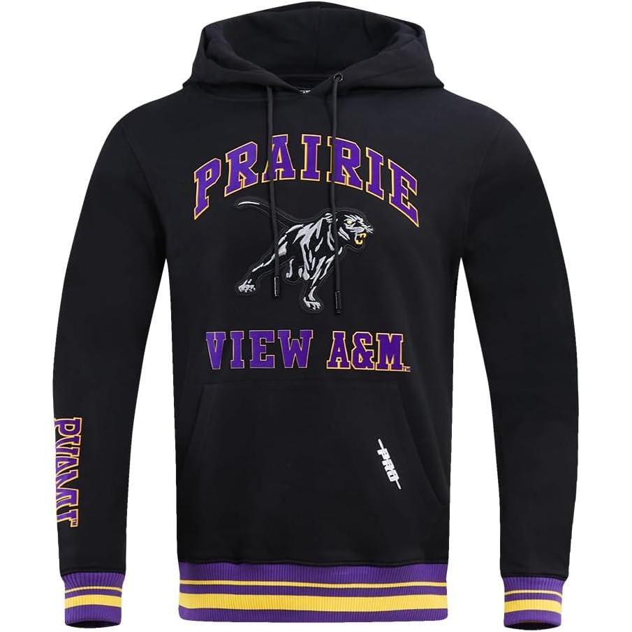 imagePro Standard Mens College Classic Chenille Pull Over HoodieBlackPurple