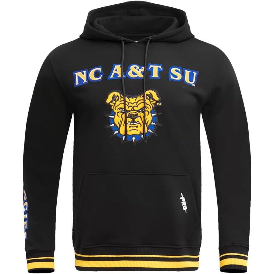 imagePro Standard Mens College Classic Chenille Pull Over HoodieBlackYellow