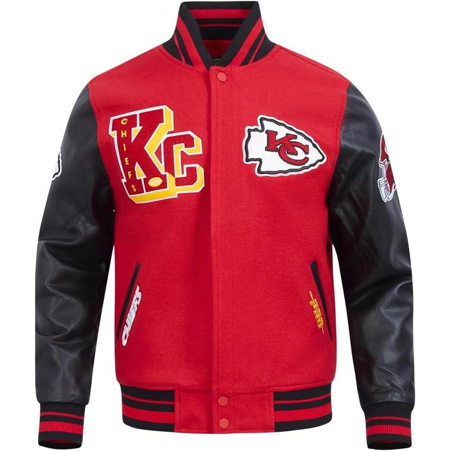 imagePro Standard Mens NFL Best Of Varsity JacketRedBlack