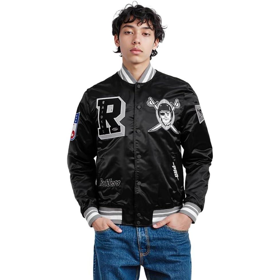 imagePro Standard Mens NFL Best of Satin Jacket RoyalBlackGray