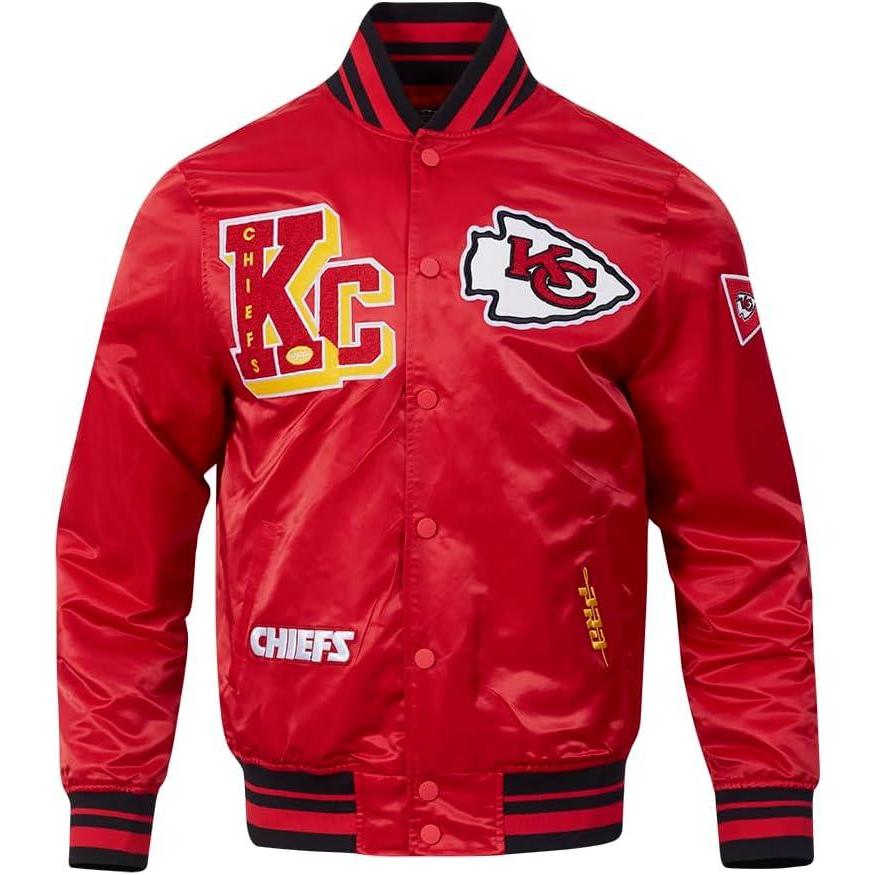 imagePro Standard Mens NFL Best of Satin Jacket RoyalRedBlack
