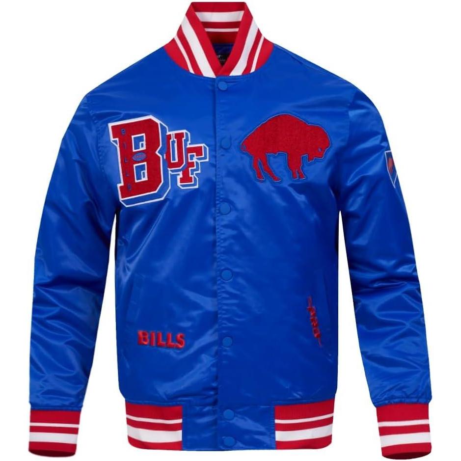 imagePro Standard Mens NFL Best of Satin Jacket RoyalRoyal BlueRed