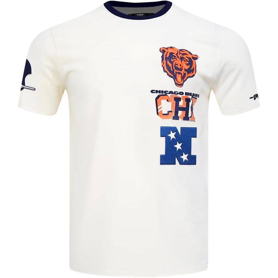 imagePro Standard Mens NFL Chicago Bears Retro Cascade Shor Sleeve Tee EggshellMidnight Navy S