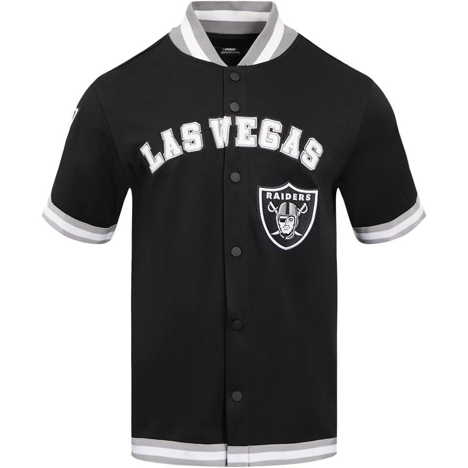 imagePro Standard Mens NFL Classic Chenille Button DownBlackGray