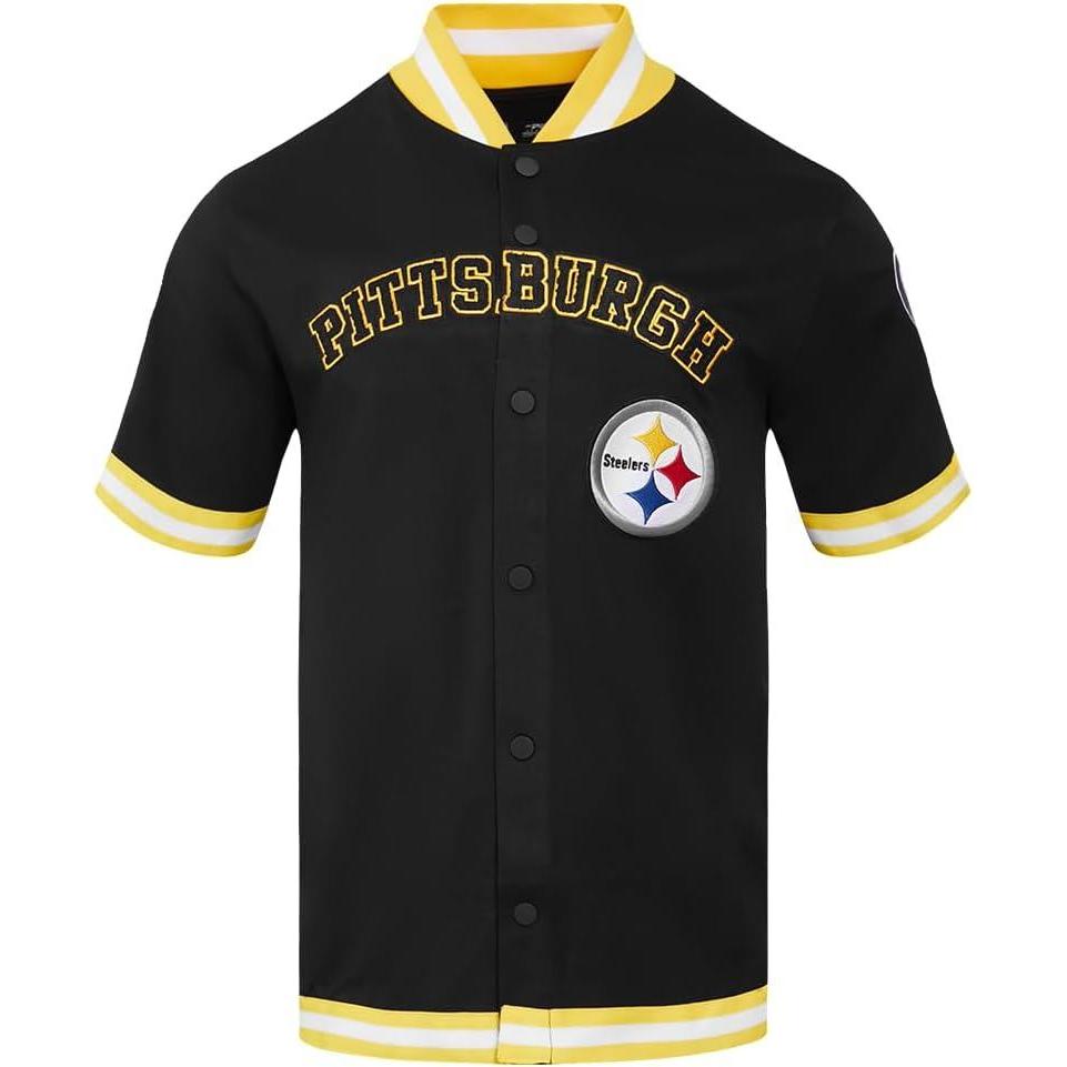imagePro Standard Mens NFL Classic Chenille Button DownBlackYellow