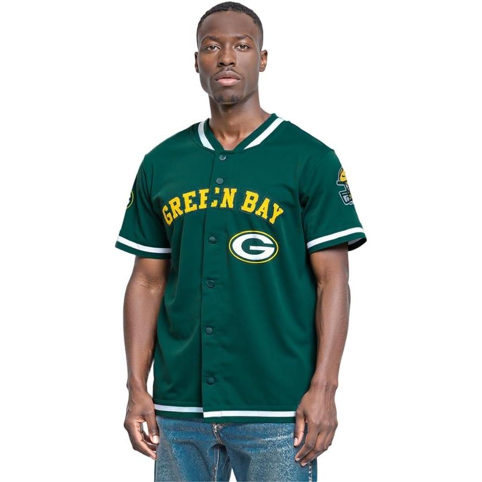 imagePro Standard Mens NFL Classic Chenille Button DownForest Green