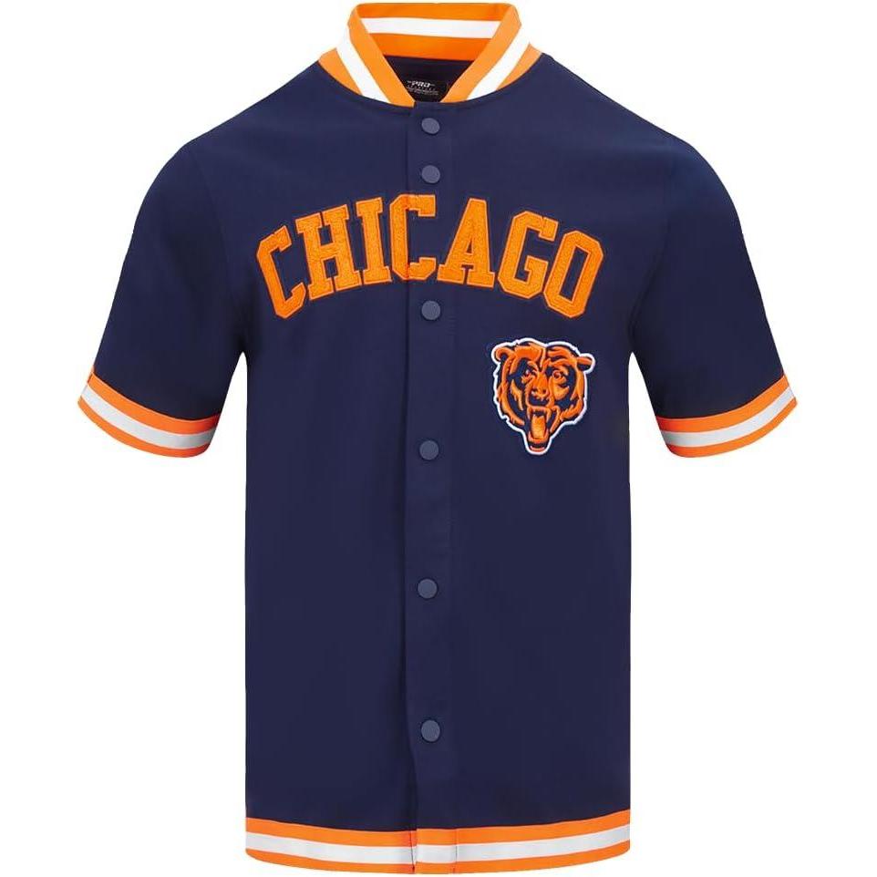 imagePro Standard Mens NFL Classic Chenille Button DownMidnight NavyOrange