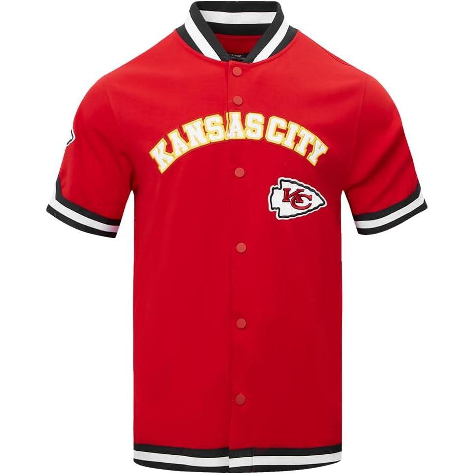 imagePro Standard Mens NFL Classic Chenille Button DownRedBlack