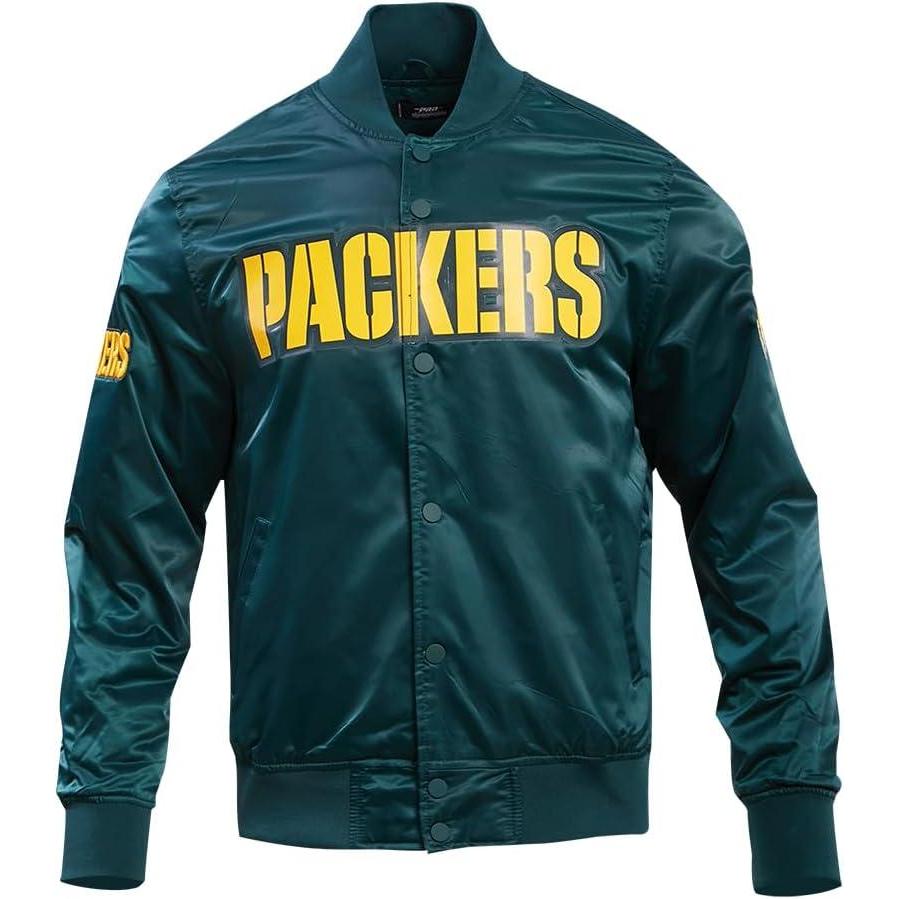 imagePro Standard Mens NFL Classic Satin JacketGreen