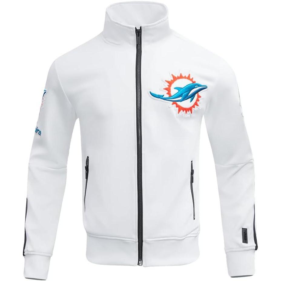 imagePro Standard Mens NFL Classic Track Track JacketWhiteBlack