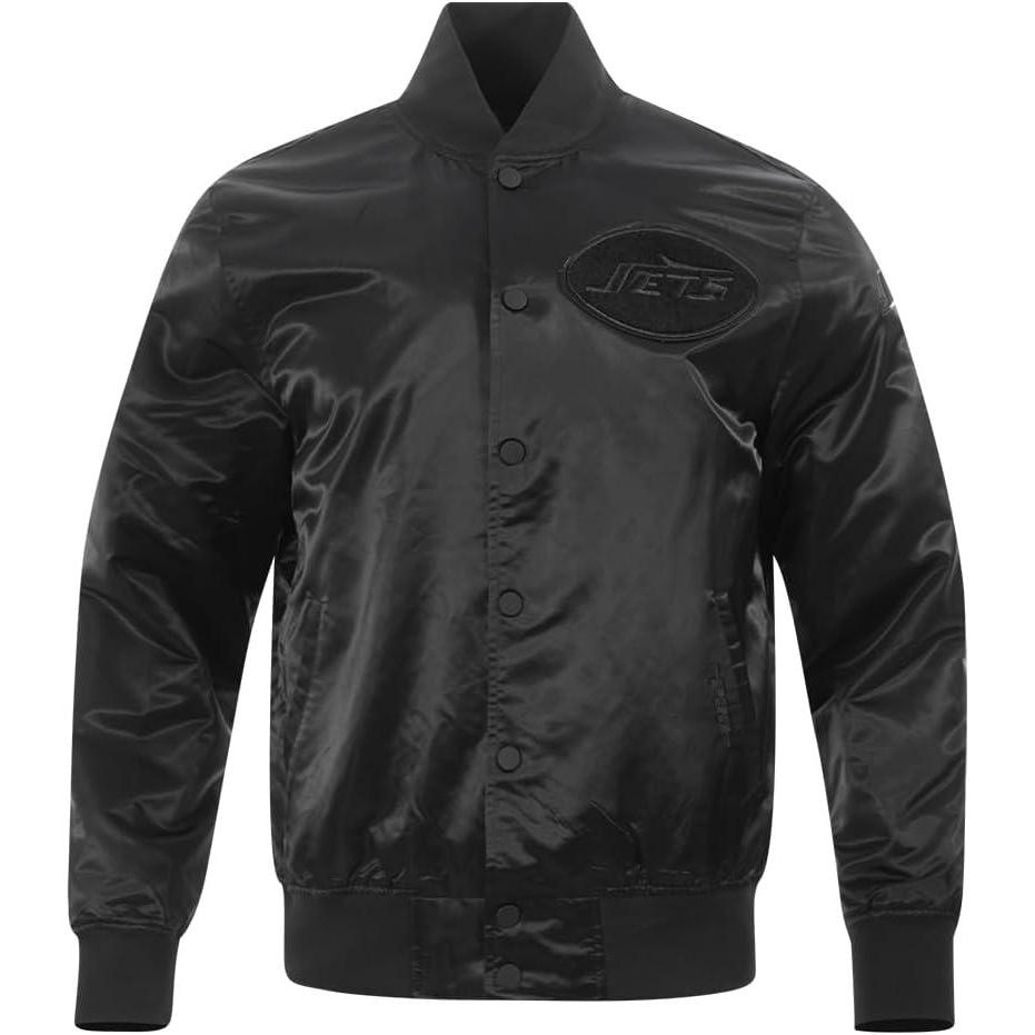 imagePro Standard Mens NFL Classic Triple Black Satin JacketTriple Blk