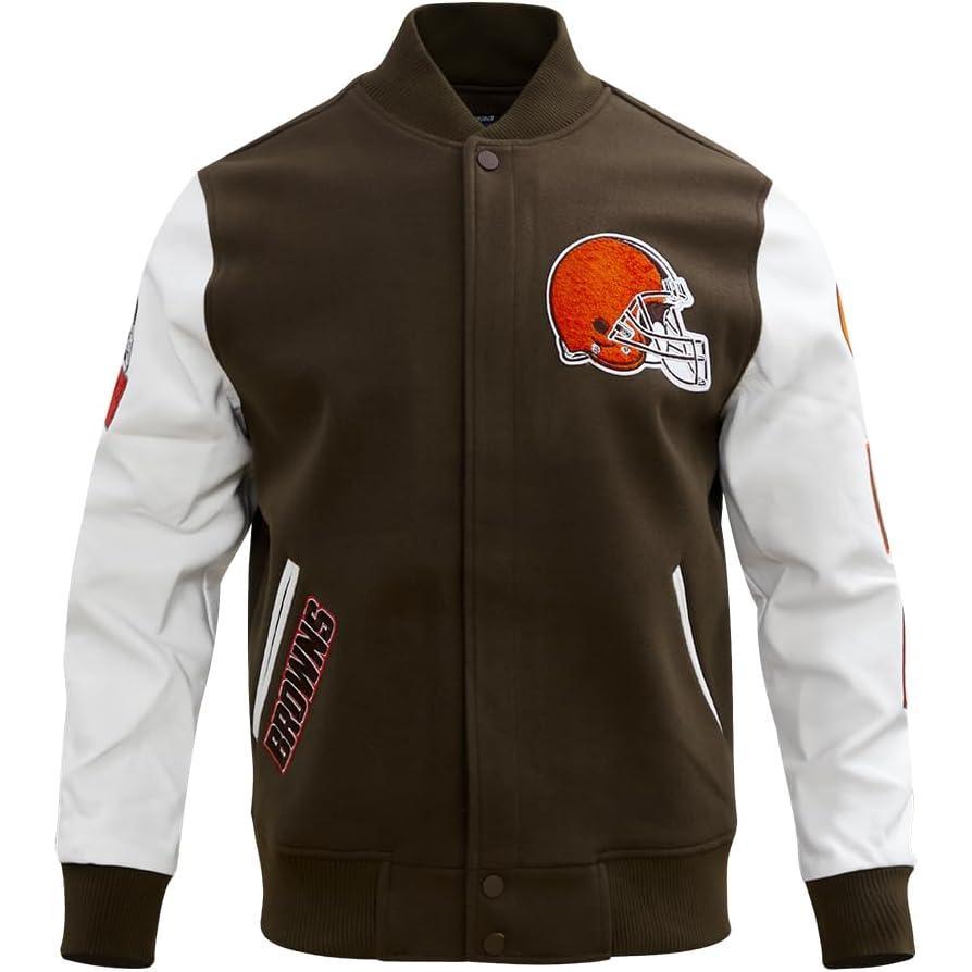 imagePro Standard Mens NFL Classic Varsity JacketBrown