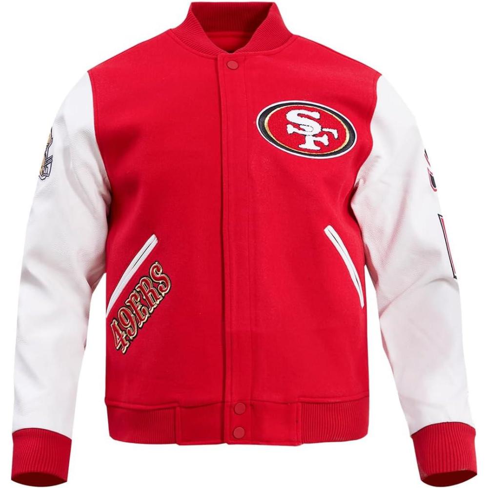 imagePro Standard Mens NFL Classic Varsity JacketRed