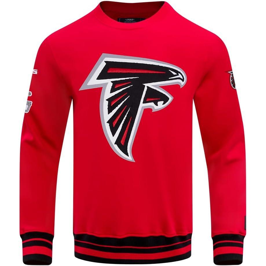 imagePro Standard Mens NFL Mash Up Brushed Back French Terry Crewneck SweatshirtRedBlack