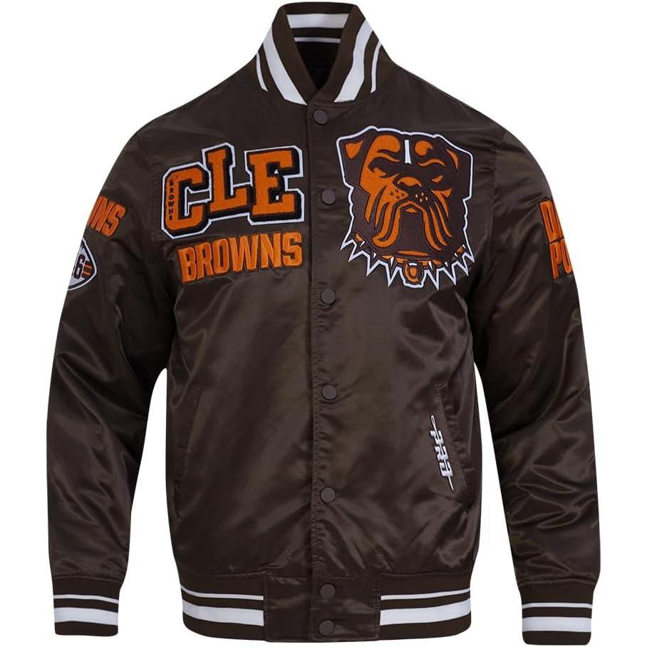 imagePro Standard Mens NFL Mash Up Satin JacketBrown