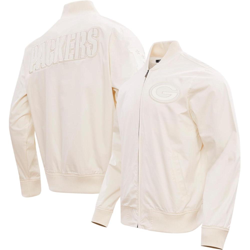 imagePro Standard Mens NFL Neutral Twill JacketGreen Bay Packers Cream