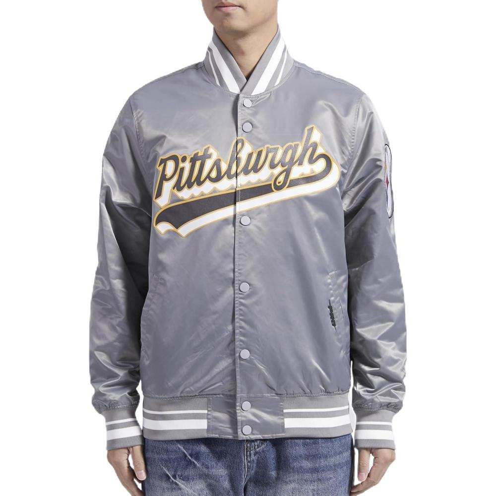 imagePro Standard Mens NFL Script Tail Satin JacketGray