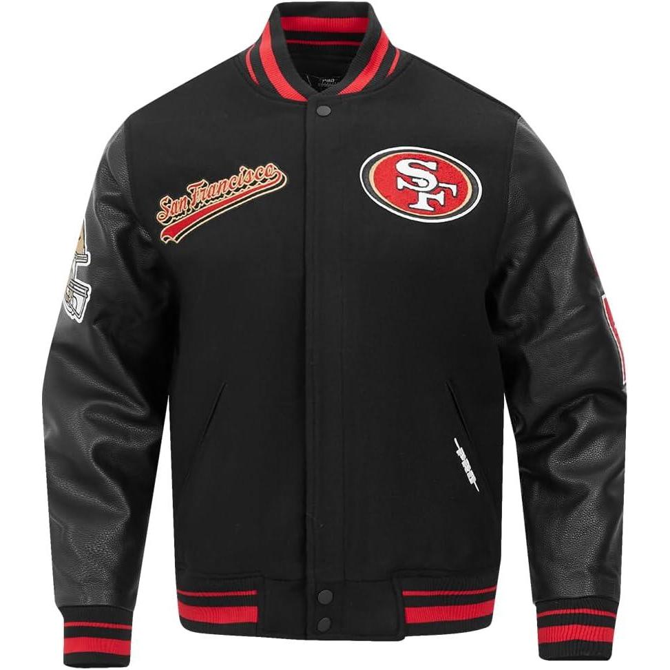 imagePro Standard Mens NFL Script Tail Varsity JacketBlack