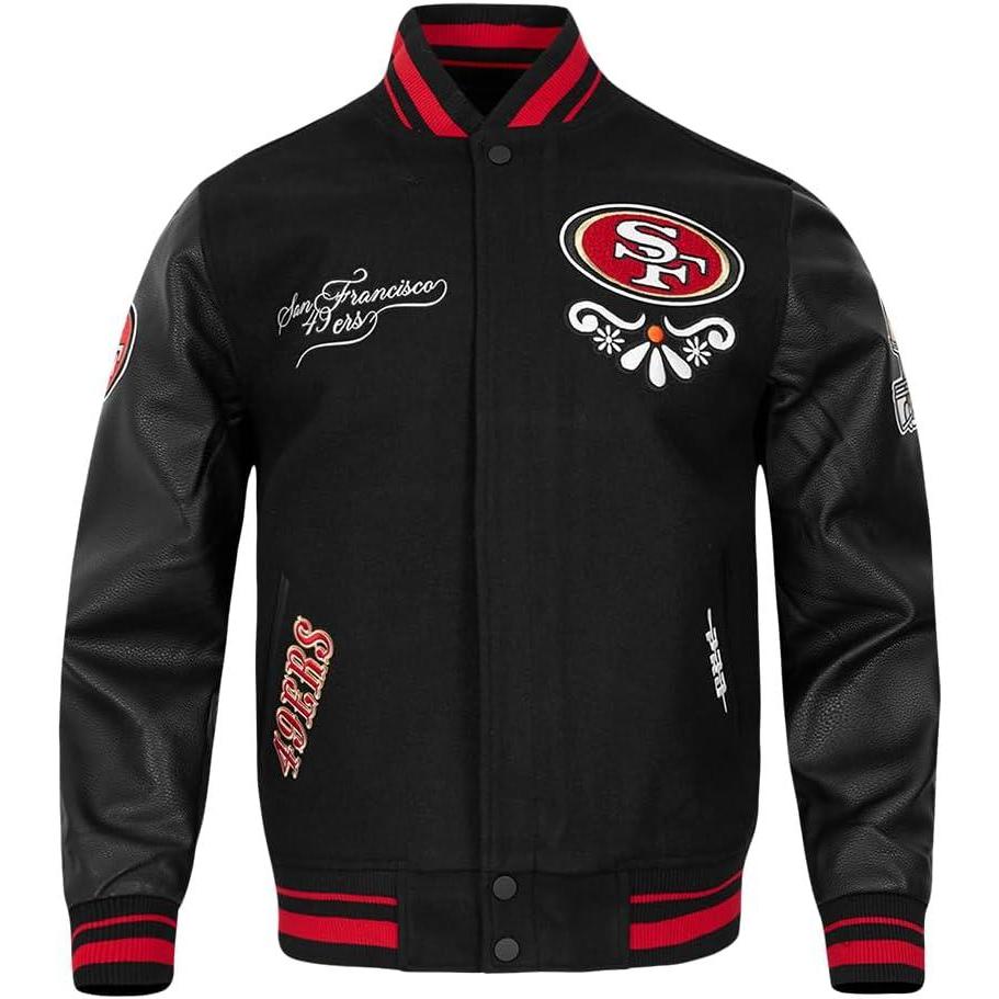 imagePro Standard Mens NFL Sugar Skull Varsity JacketBlack