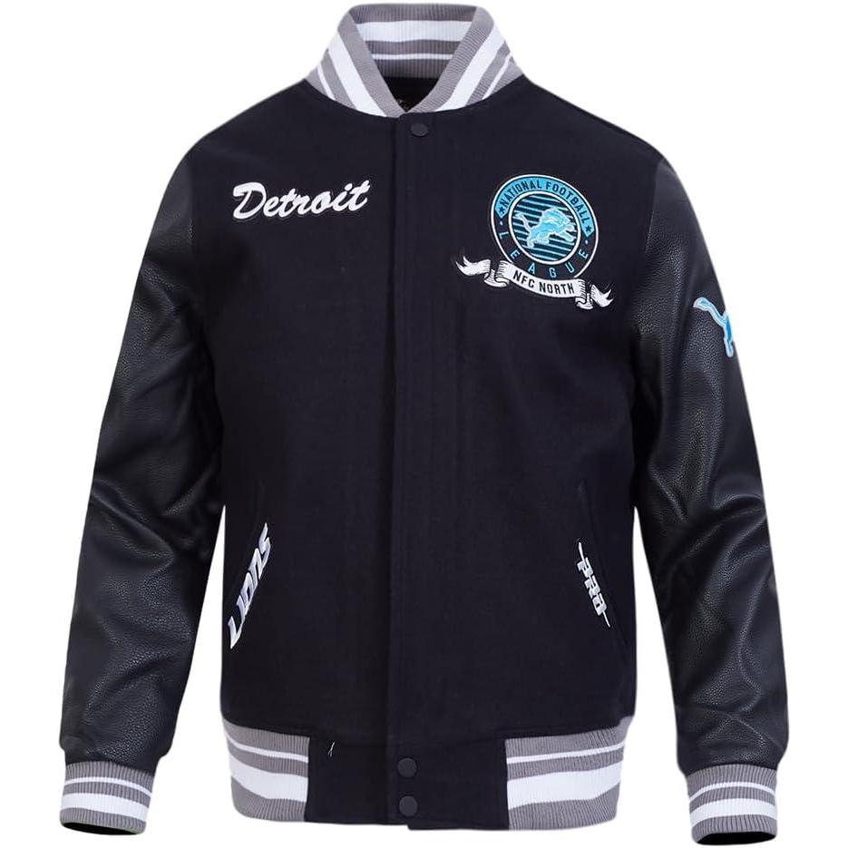 imagePro Standard Mens NFL Team Badge Varsity JacketDETROIT LIONS