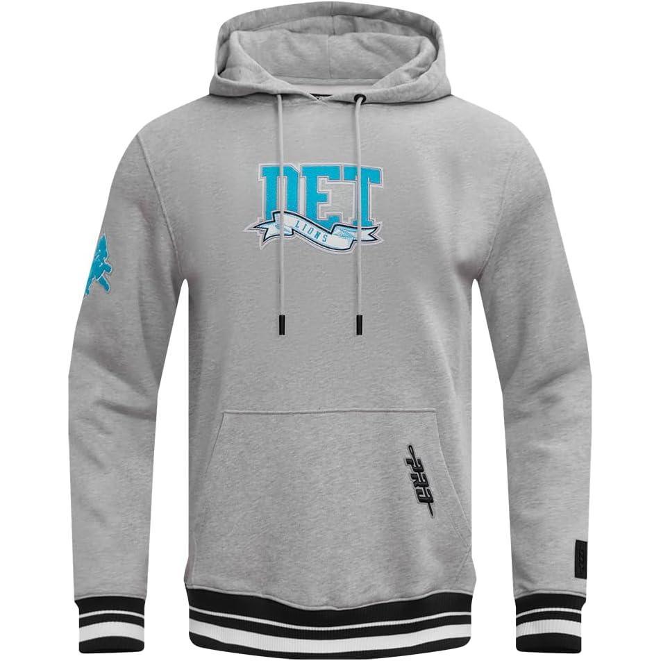 imagePro Standard Mens NFL Team Pennants Brushed Back French Terry Pull Over HoodieGrey