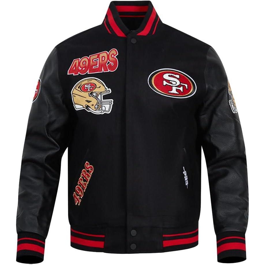 imagePro Standard Mens NFL Turn It Up Varsity JacketBlack