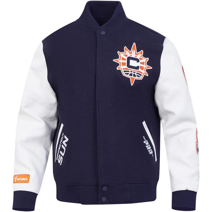 imagePro Standard Mens WNBA Classic Chenille Varsity JacketMidnight NavyWhite