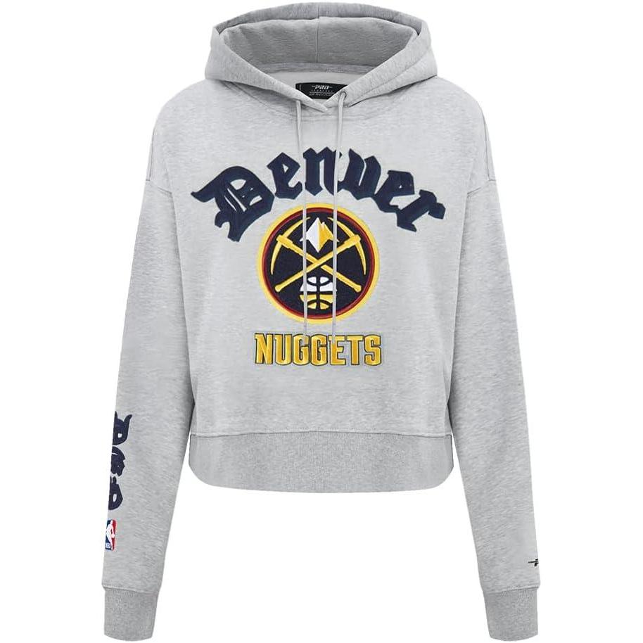 imagePro Standard Womens NBA Old English Cropped Pullover HoodieHeather Grey