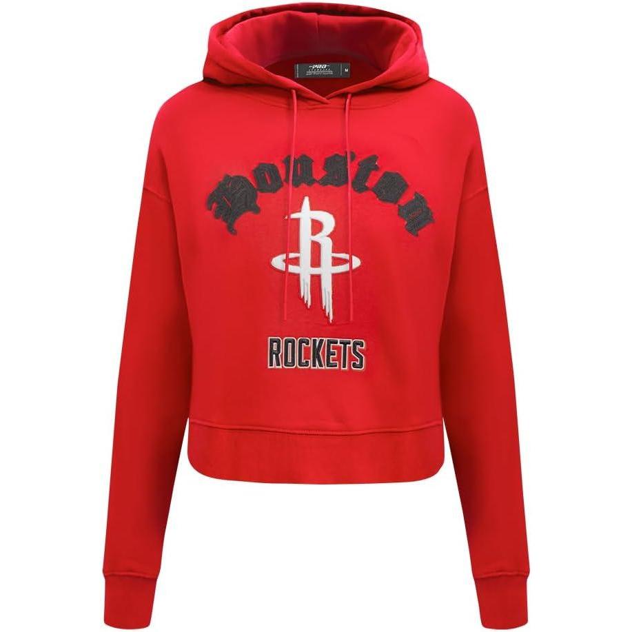 imagePro Standard Womens NBA Old English Cropped Pullover HoodieRed