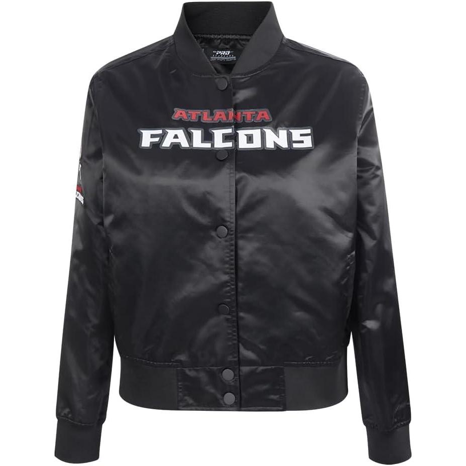 imagePro Standard Womens NFL Atlanta Falcons Classic Chenille Satin Jacket Black M