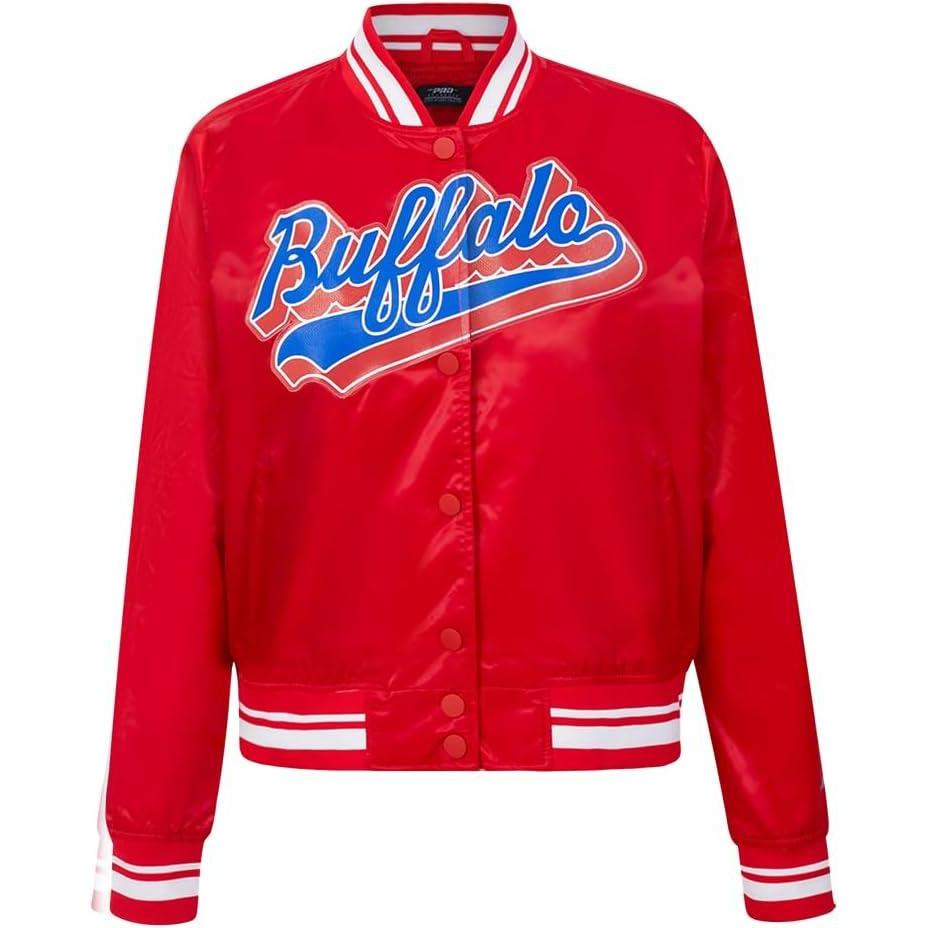 imagePro Standard Womens NFL Buffalo Bills Script Tail Satin Jacket Red XS