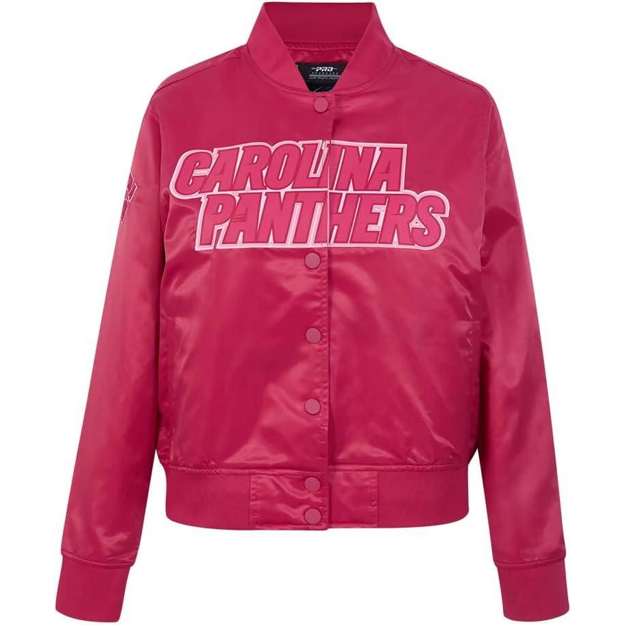 imagePro Standard Womens NFL Carolina Panthers Classic Triple Pink Satin Jacket Beetroot Purple S