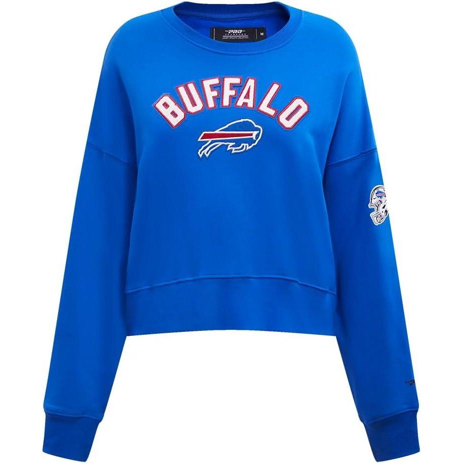imagePro Standard Womens NFL Classic Chenille Brushed Back French Terry Crewneck SweatshirtRoyal Blue
