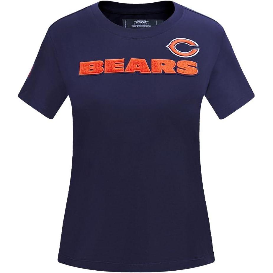 imagePro Standard Womens NFL Classic Chenille Short Sleeve Boxy TeeMidnight Navy