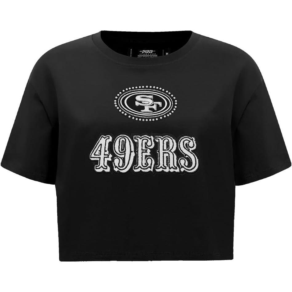 imagePro Standard Womens NFL Pearls Short Sleeve Boxy TeeBlack