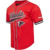 NFL ATLANTA FALCONS SCRIPT TAIL MEN’S MESH BUTTON DOWN SHIRT (RED/BLACK)(Red/Black)