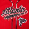 NFL ATLANTA FALCONS SCRIPT TAIL MEN’S MESH BUTTON DOWN SHIRT (RED/BLACK)(Red/Black)