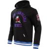Pro Standard Mens College Classic Chenille Pull Over Hoodie(Black/Dodger Blue)