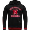 Pro Standard Mens College Classic Chenille Pull Over Hoodie(Black/Red/Black)