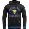 Pro Standard Mens College Classic Chenille Pull Over Hoodie(Black/Royal Blue/Black)