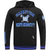 Pro Standard Mens College Classic Chenille Pull Over Hoodie(Black/Royal Blue/Black)