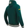 Pro Standard Mens NFL Script Tail Brushed Back French Terry Pull Over Hoodie(Forest Green)