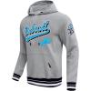Pro Standard Mens NFL Script Tail Brushed Back French Terry Pull Over Hoodie(Grey)