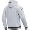 Pro Standard Mens NFL Script Tail Brushed Back French Terry Pull Over Hoodie(Heather Gray/Black)