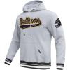 Pro Standard Mens NFL Script Tail Brushed Back French Terry Pull Over Hoodie(Heather Gray/Black)