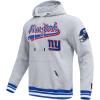 Pro Standard Mens NFL Script Tail Brushed Back French Terry Pull Over Hoodie(Heather Grey/Dodger Blue)