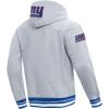 Pro Standard Mens NFL Script Tail Brushed Back French Terry Pull Over Hoodie(Heather Grey/Dodger Blue)