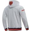 Pro Standard Mens NFL Script Tail Brushed Back French Terry Pull Over Hoodie(Heather Grey/Midnight Navy/Orange)